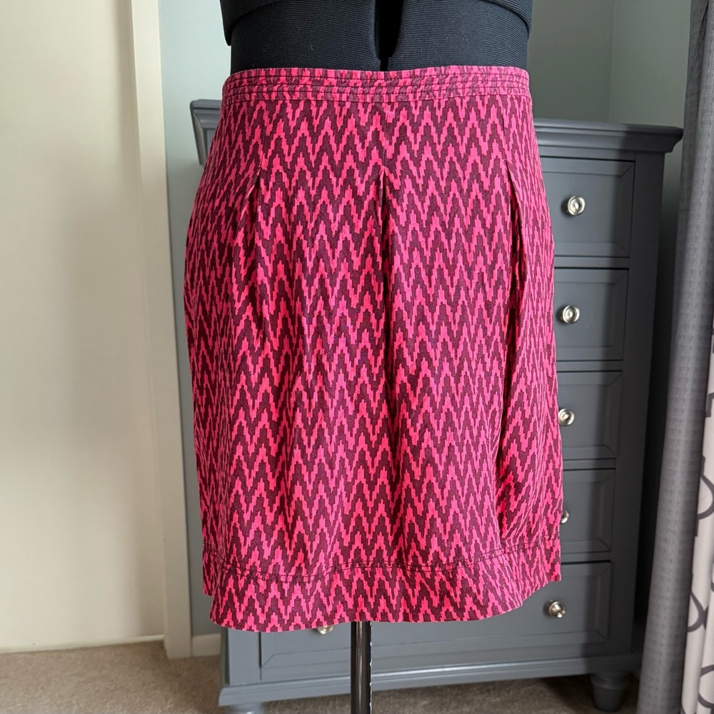 LOFT Pink Zigzag Skirt